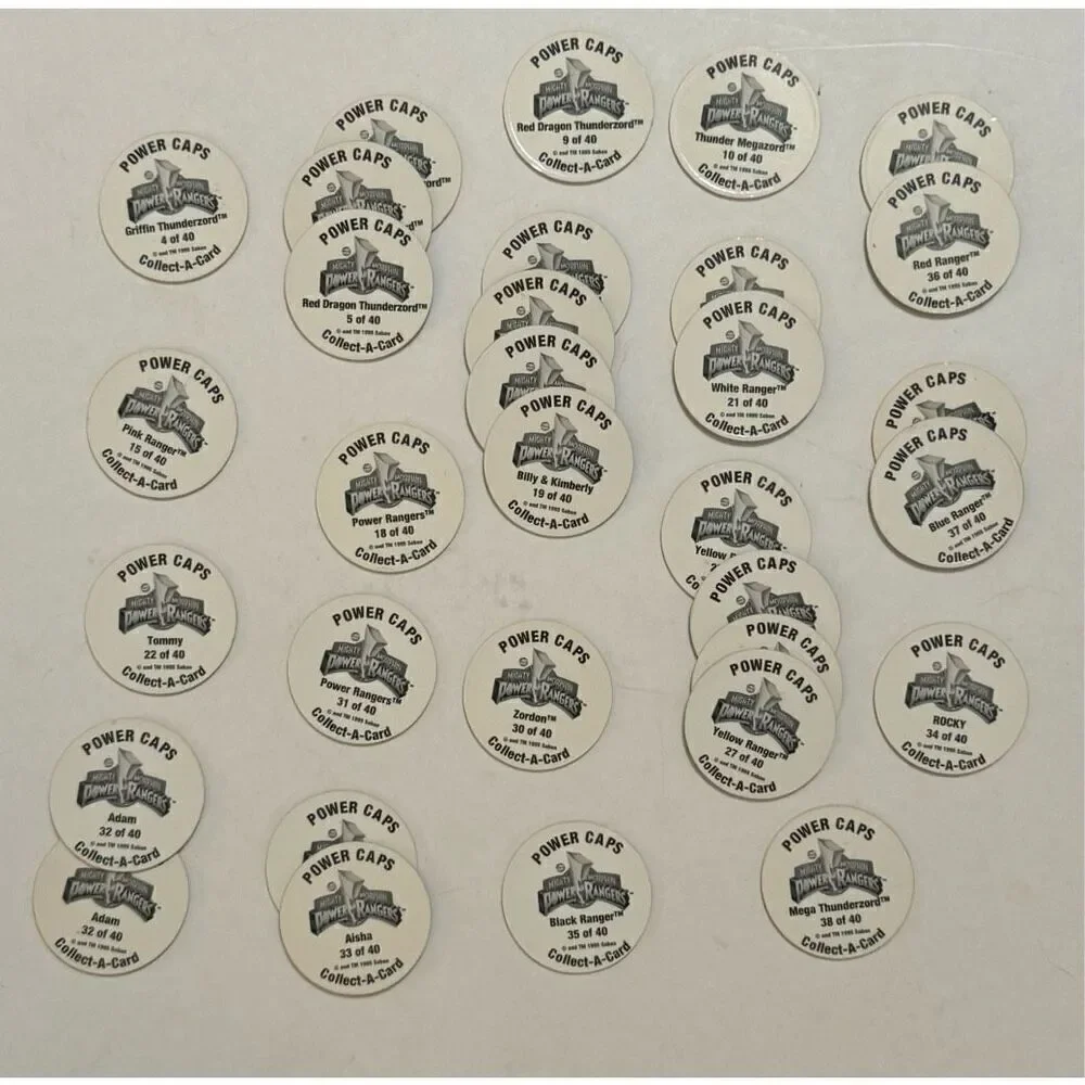 1995 SABAN Mighty Morphin Power Rangers Pogs 32 total duplicates Power Caps MMPR